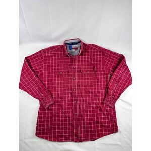 George Straight Collection by Wrangler Red Plaid Men Sz XL Cowboy Country